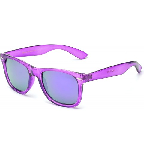 Sport Retro 80's Fashion Sunglasses - Colorful Neon Translucent Frame - Mirrored Lens - CI1965665O5 $19.83