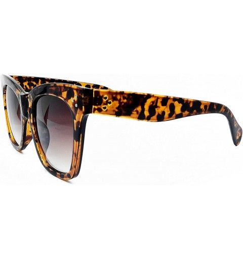 Oversized SA211 Premium Oversize XXL Women Men Cateye Havana Tilda Shadow Style Fashion Sunglasses - Brown - CV18DKIDLKS $17.71
