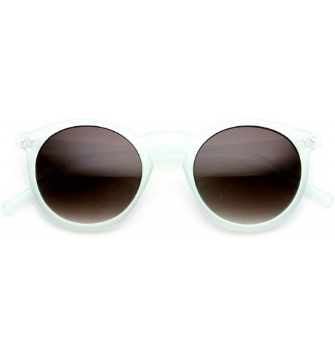 Round Pastel Color Classic P3 Frame Keyhole Round Horn Rimmed Sunglasses (Mint-Green) - CP11GHFRWOV $8.58