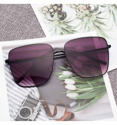 Oversized Sunglasses Non Polarized Protection Transparent Progressive - Purple - CC199I80NQI $22.27