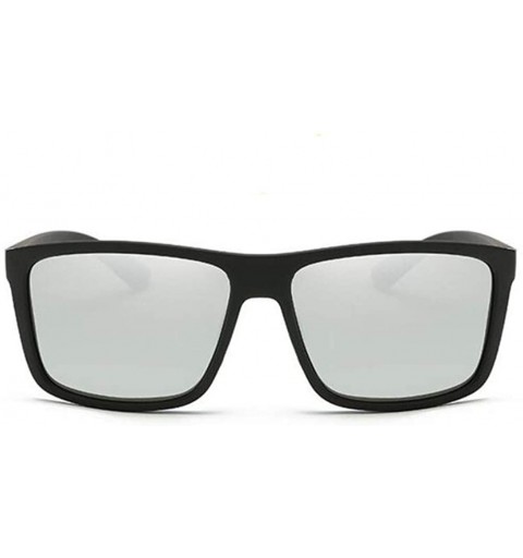Rectangular Mens Vintage Rectangle Polarized Sunglass Women Driving Anti-UV Glasses Eyewear - Silver - CV18HDZ4CKL $9.80