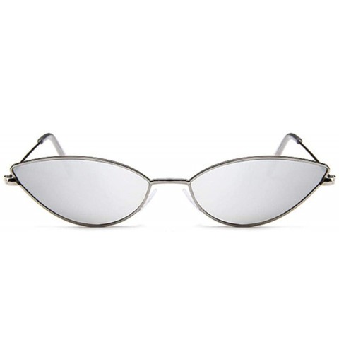 Goggle Women Cat Eye Sunglasses Cute Sexy Er Glasses Summer Retro Small Frame Black Red Cateye Sun - Silver - CR199CIR2G8 $64.64