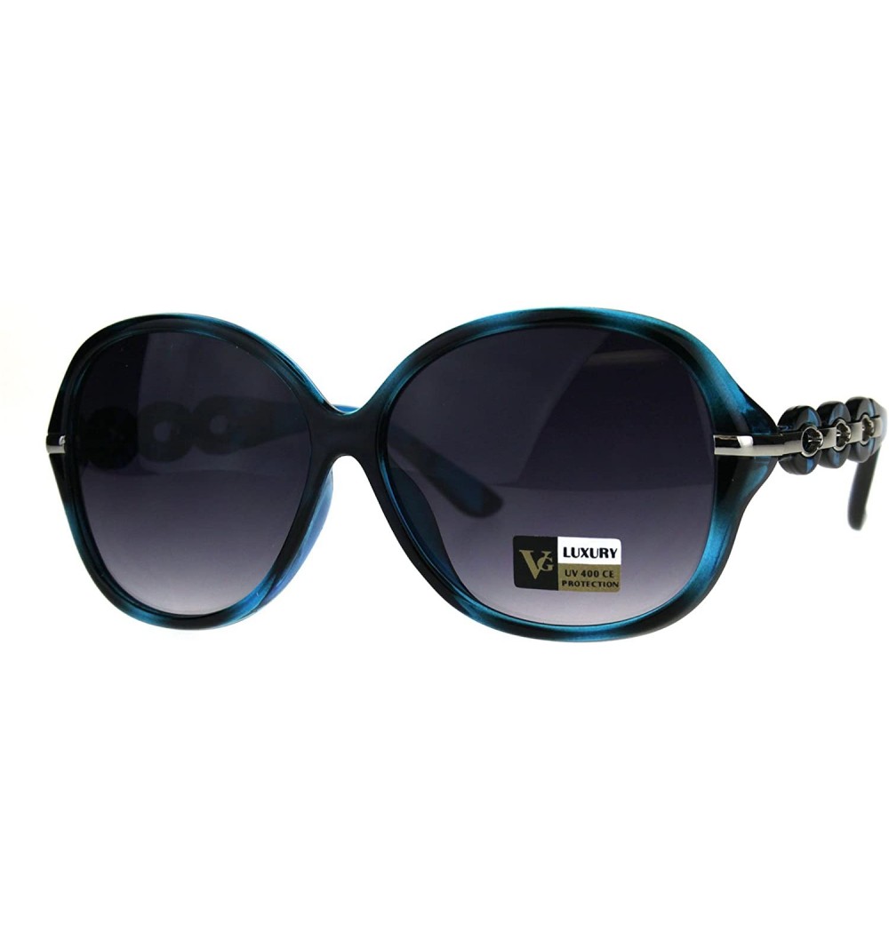 Butterfly Womens Oversize Diva Round Butterfly Designer Fashion Plastic Sunglasses - Blue Tort - CA180CGYM9U $14.44