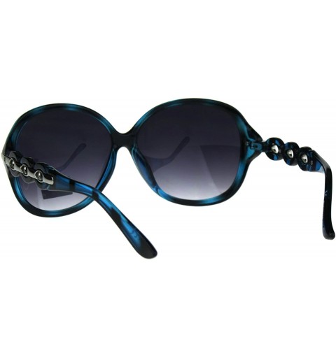 Butterfly Womens Oversize Diva Round Butterfly Designer Fashion Plastic Sunglasses - Blue Tort - CA180CGYM9U $14.44