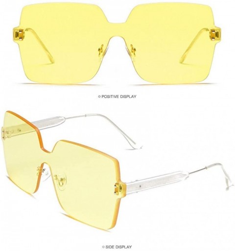 Sport New Women Vintage Big Frame Sunglasses Fashion Solid Color Transparent Radiation Protection Sunglasses - D - CL18SX68HN...