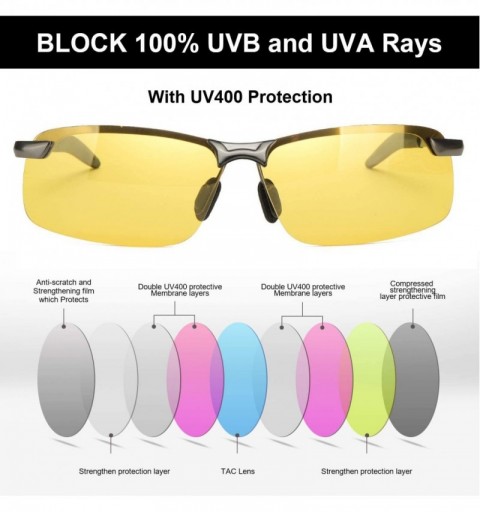 Rectangular Glasses Polarized Anti glare Protection - Nv3043metal - C218UL83OCS $15.12