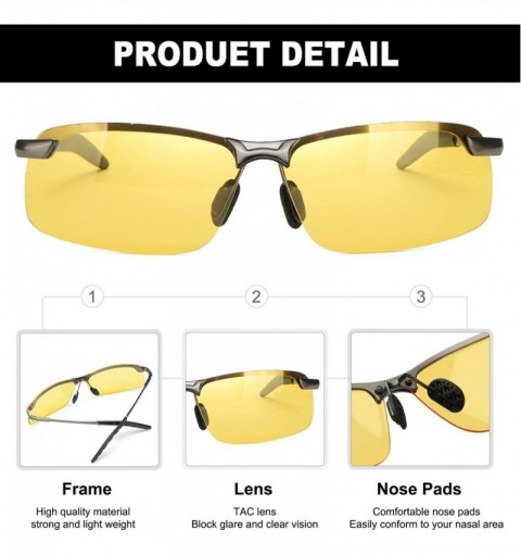 Rectangular Glasses Polarized Anti glare Protection - Nv3043metal - C218UL83OCS $15.12
