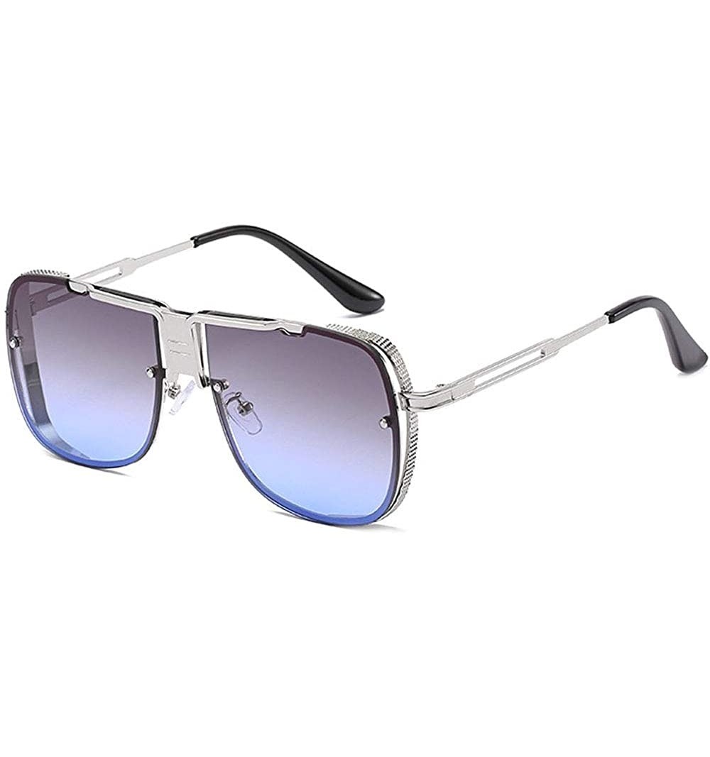 Square Retro Pilot metal square sunglasses for men woman Flight mechanical sunglasses UV400 Protection - 4 - CP19242UWDN $15.23