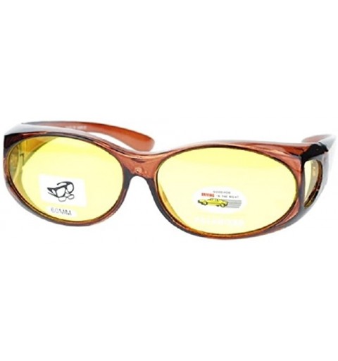 Goggle Polarized Night Driving Sunglasses Fit Over with side shield Sunglasses - Brown - CG17YIRM93Z $23.25