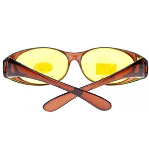 Goggle Polarized Night Driving Sunglasses Fit Over with side shield Sunglasses - Brown - CG17YIRM93Z $11.17