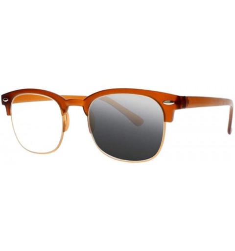 Oval Mens Retro Oval frame BifocalTransition Photochromic Reading Glasses UV400 Sunglasses - Brown - CE18K5RUDYH $25.15