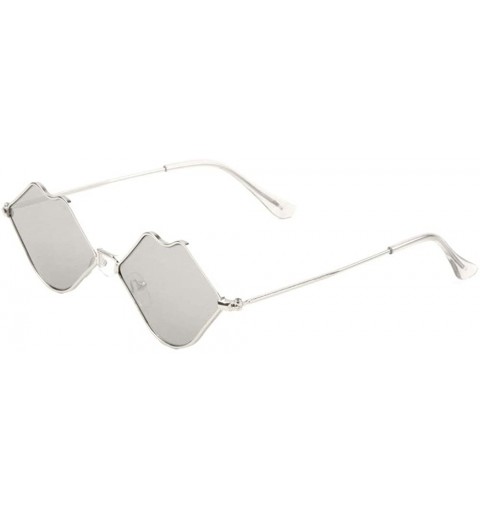 Butterfly Color Kiss Lips Shaped Sunglasses - Grey - CS1900KT7G5 $12.24