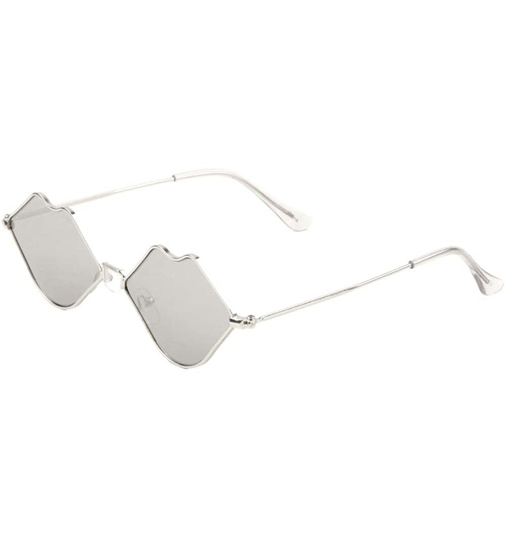 Butterfly Color Kiss Lips Shaped Sunglasses - Grey - CS1900KT7G5 $12.24