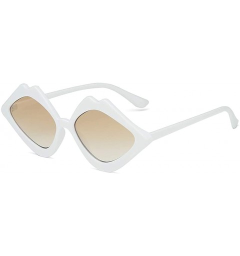 Goggle Designed Sexy Lip Sunglasses Women's Fashion Jelly Sunshade Sunglasses Integrated Glasses Candy Color - C718Q7QCELY $9.08