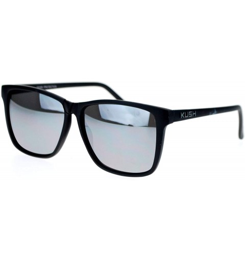 Rectangular Matte Plastic mirrored Lens Thin Plastic horned Sport Sunglasses - Black Silver - CT18XHXXEHZ $9.05