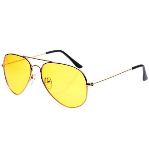 Aviator Aviator Metal Frame Sunglasses Classic Style - Gold- Yellow - CJ12MZBGQMT $10.46
