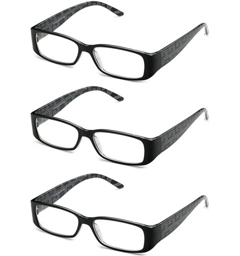 Oversized Simple Sleek Comfortable Clear Lens Glasses - 3 Pack Black - C217YYM4MQG $17.94