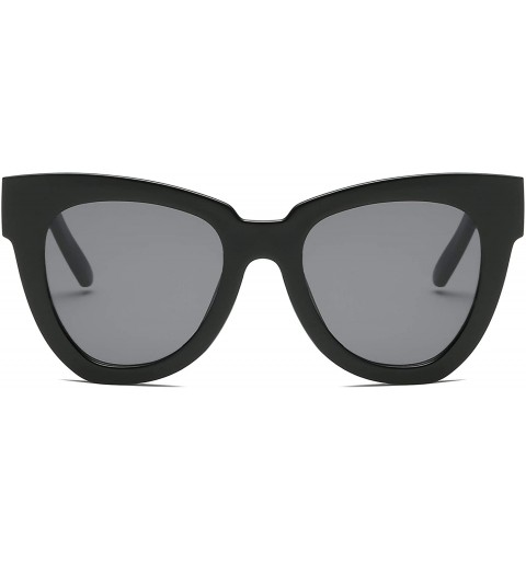 Oversized Women Fashion Oversized Cat Eye Designer Sunglasses - Black - CQ18I569TL8 $10.92