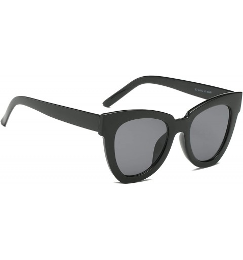 Oversized Women Fashion Oversized Cat Eye Designer Sunglasses - Black - CQ18I569TL8 $10.92