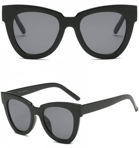 Oversized Women Fashion Oversized Cat Eye Designer Sunglasses - Black - CQ18I569TL8 $10.92