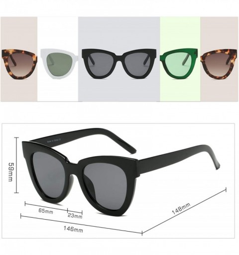 Oversized Women Fashion Oversized Cat Eye Designer Sunglasses - Black - CQ18I569TL8 $10.92