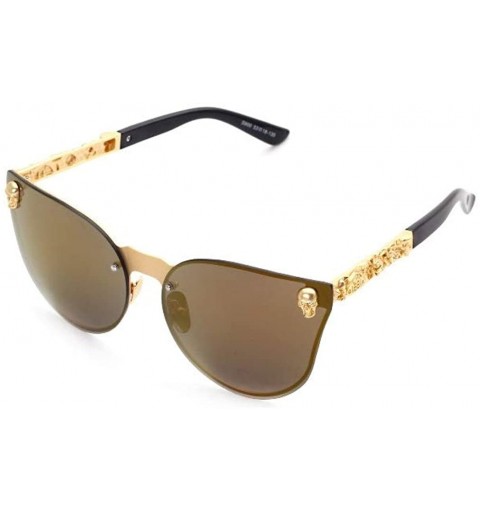 Aviator Sunglasses Protection Lightweight Polarized Designer - Gold 1 - CE18KR4ZUN7 $20.73