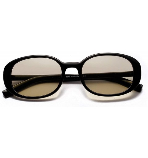 Oval Retro Classic Tinted Color Lens Oval Sunglasses Men Women Luxury Vintage Beige Mirrors Oversized Sun Glasses - 3 - C3198...