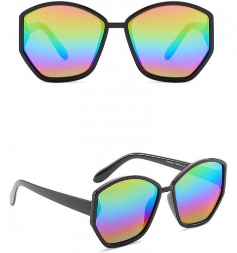 Sport Women Polygon Polarized Sunglasses Lightweight Sports Sunglasses - Colorful - C518TWA2K8Z $14.78