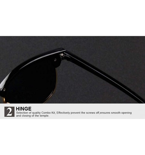 Semi-rimless Fashion Men Square Sun Glasses Mirror Coating Brand Designer Vintage Women Semi-rimless Decration Sunglasses - C...