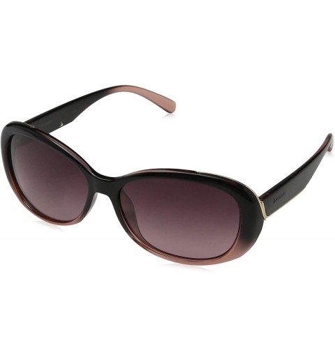 Oval Women's PLD4024/S Oval Sunglasses - Black Shaded Pink/Polarized Burgundy Gradient - 58mm - C5128BGST4F $47.46