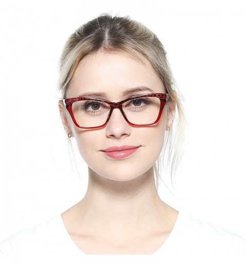 Oversized Womens Leopard Butterfly Reading Glasses Fashion Eye Glass Frame - 2 Pairs / Red + Purple - C118IIOHYK3 $11.04