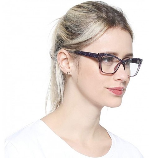 Oversized Womens Leopard Butterfly Reading Glasses Fashion Eye Glass Frame - 2 Pairs / Red + Purple - C118IIOHYK3 $11.04