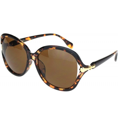 Butterfly Womens Ribbon Expose Side Lens Luxury Butterfly Sunglasses - Tortoise Brown - CD18OQWLDC3 $10.94