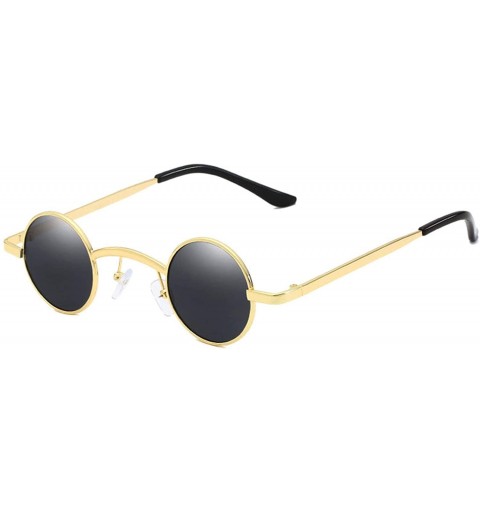 Oversized Round Sunglasses Metal Frame Women Men Vintage Sun Glasses Eyewear Shades UV400 Gafas - 1 - CX18WE54Q5I $48.16