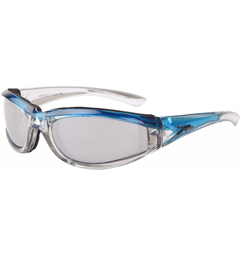 Goggle Fresh Duo-tone Padded Motorcycle Sunglasses. Mirrored Lenses. Temple 5.3 in - Blue - CI184W0KAW7 $18.29