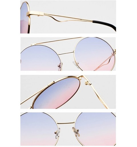 Rimless Men women Metal Round Sunglasses Slim frame Colored Flat Lens 60mm - Brown - C618EQHHARH $10.35