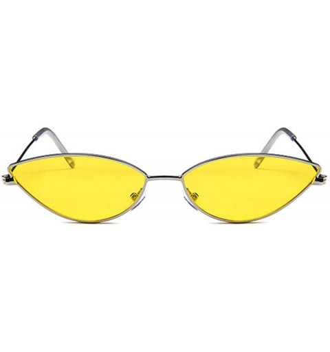 Goggle Women Cat Eye Sunglasses Cute Sexy Er Glasses Summer Retro Small Frame Black Red Cateye Sun - Yellow - CT199CDAC7Y $27.08