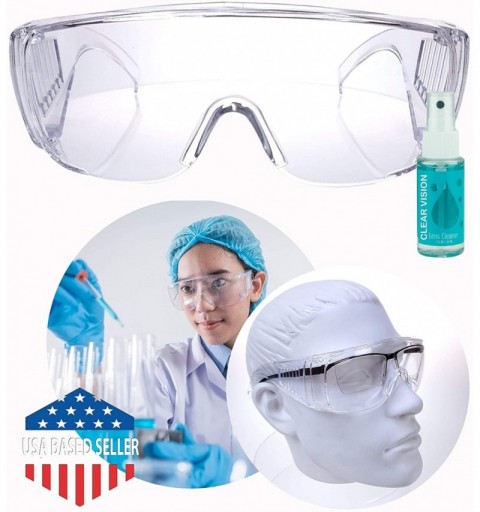 Goggle Protective Goggles Protection Resistant Included - 10 Pairs & 1 Lens Cleaning Bottle - CQ1907ZK9N2 $51.95