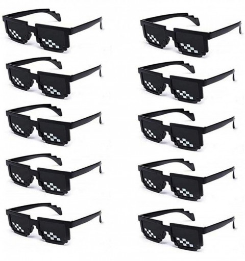 Butterfly 10 Pairs Mosaic Party Sunglasses Vintage Eyewear Adult Kids Party Supplies - Square Mosaic - CP192UT2AX9 $26.96