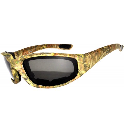 Sport Motorcycle CAMO Padded Foam Sport Glasses Colored Lens One Pair - Camo1_smoke_lens_brown_frame - CA182Y549RX $19.10