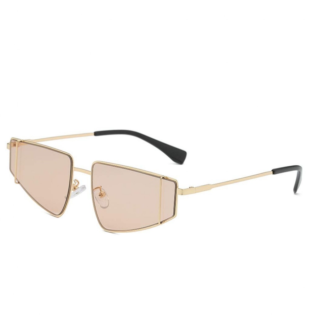 Rimless Irregular Shape Sunglasses for Women Man Metal Frame Fashion New Style Anti-Glare Sunglasses - Coffee - CJ18SX0IN72 $...