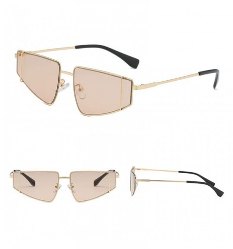 Rimless Irregular Shape Sunglasses for Women Man Metal Frame Fashion New Style Anti-Glare Sunglasses - Coffee - CJ18SX0IN72 $...