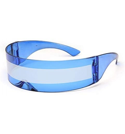 Shield 2 Pack Futuristic Cyclops Monoblock Shield Mirrored Sunglasses Sunglass Glasses - 2 Pack - C918Z70HWTA $15.12