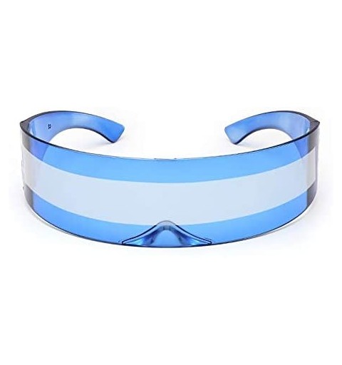 Shield 2 Pack Futuristic Cyclops Monoblock Shield Mirrored Sunglasses Sunglass Glasses - 2 Pack - C918Z70HWTA $15.12