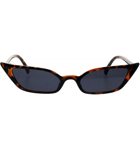 Rectangular Skinny Rectangular Cateye Sunglasses Womens Vintage Retro Fashion Shades - Tortoise - C818GS2TXZW $20.99