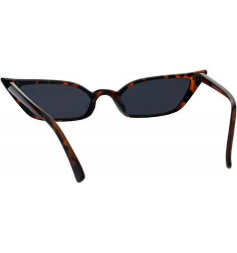 Rectangular Skinny Rectangular Cateye Sunglasses Womens Vintage Retro Fashion Shades - Tortoise - C818GS2TXZW $12.29