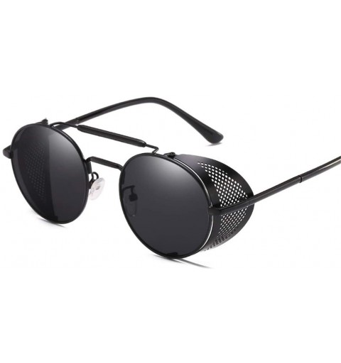 Rectangular Retro Round Metal Sunglasses Men Women Glasses Shades UV Protection - 5-coffee-tea - CI194OTUU4D $27.77