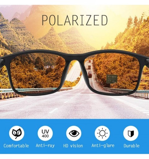 Rectangular Polarized 80's Retro Classic Trendy Stylish Ray Sunglasses for Men Women - Dark Blue - CD199RZSQR5 $9.42