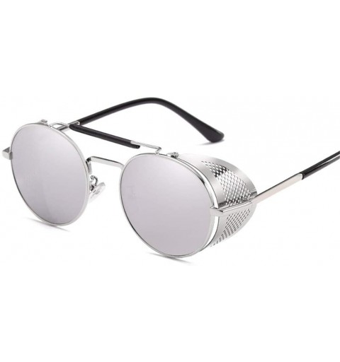 Rectangular Retro Round Metal Sunglasses Men Women Glasses Shades UV Protection - 5-coffee-tea - CI194OTUU4D $27.77