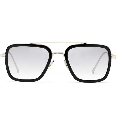 Square Tony Stark Edith Sunglasses Retro Square Eyewear Metal Frame for Men Women Sunglasses Downey Iron Man - C8192DLEXX4 $3...